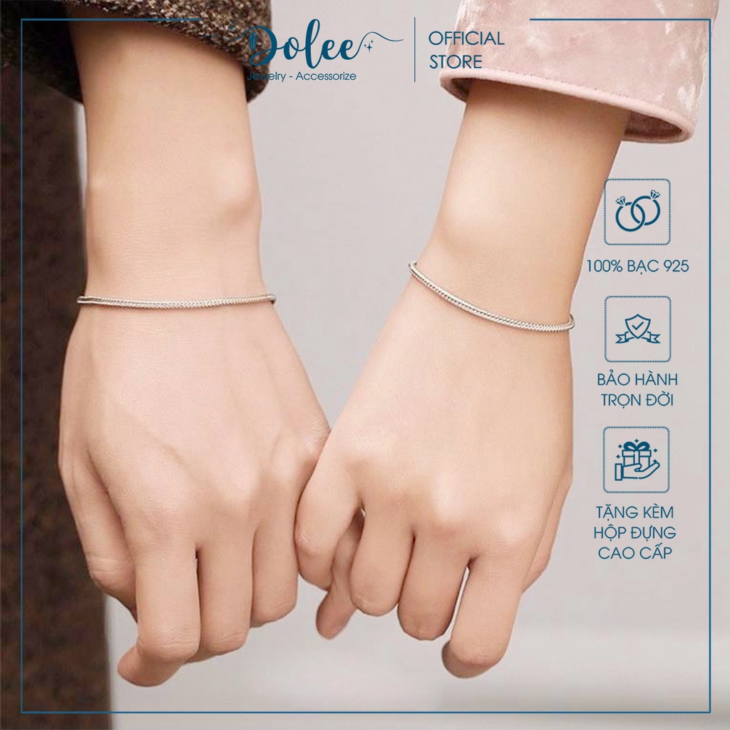 Vòng tay đôi dây Pan DoLee Silver, lắc tay nam nữ chất liệu bạc 925 sáng, thiết kế sang trọng cực đẹp