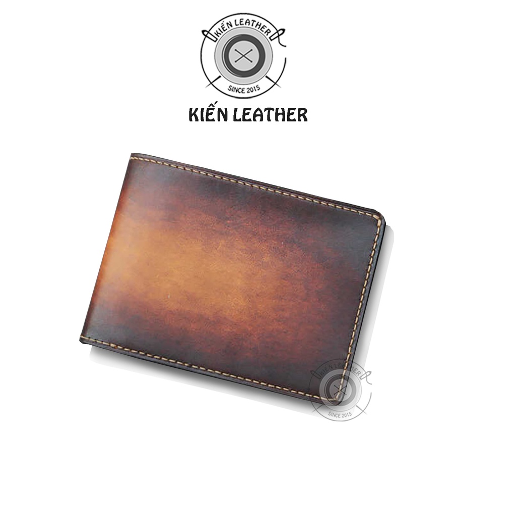 Ví nam dáng ngang, Màu PATINA thủ công độc đáo, Kiến Leather VNV01