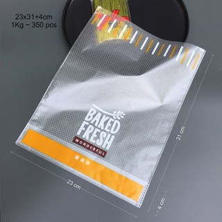 1kg túi đựng bánh mì gối bánh sandwich mẫu Baked fresh màu cam 350 cái có kèm dây kẽm màu bất kì