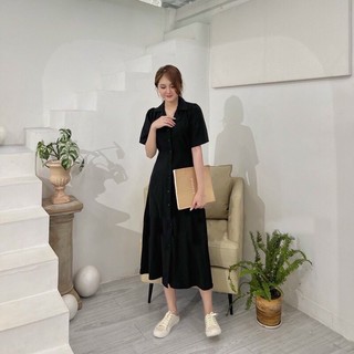 Đầm váy freesize sơ mi form dài 2 màu