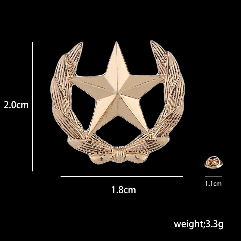 Ghim Cài Áo Hình Ngôi Sao Năm Cánh Đính Đá Thời Trang Cho Nam