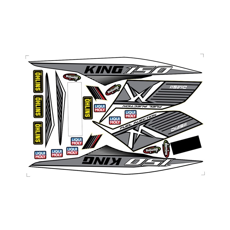 Tem rời Exciter 150 xe đen xám , tem rời mx king exciter 150 đen xám