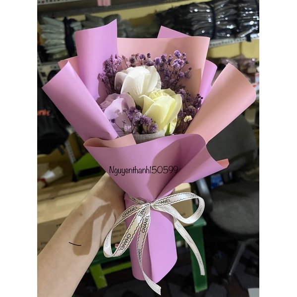 SỈ, LẺ HOA HỒNG SÁP 3 BÔNG
