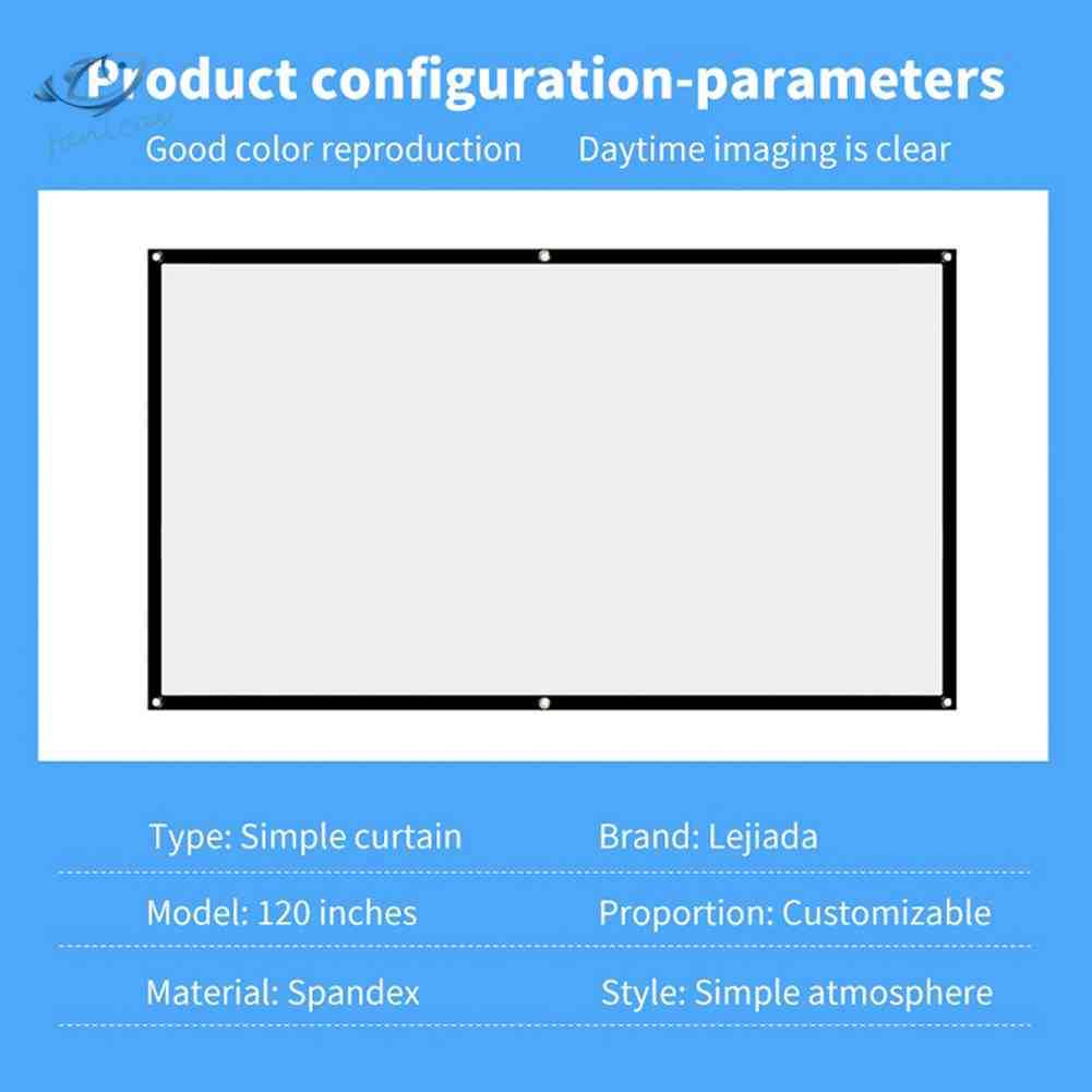 Màn Hình Máy Chiếu HD 60 72 84 100 120 150 inch Tỉ Lệ 16: 9 Chất Lượng Cao