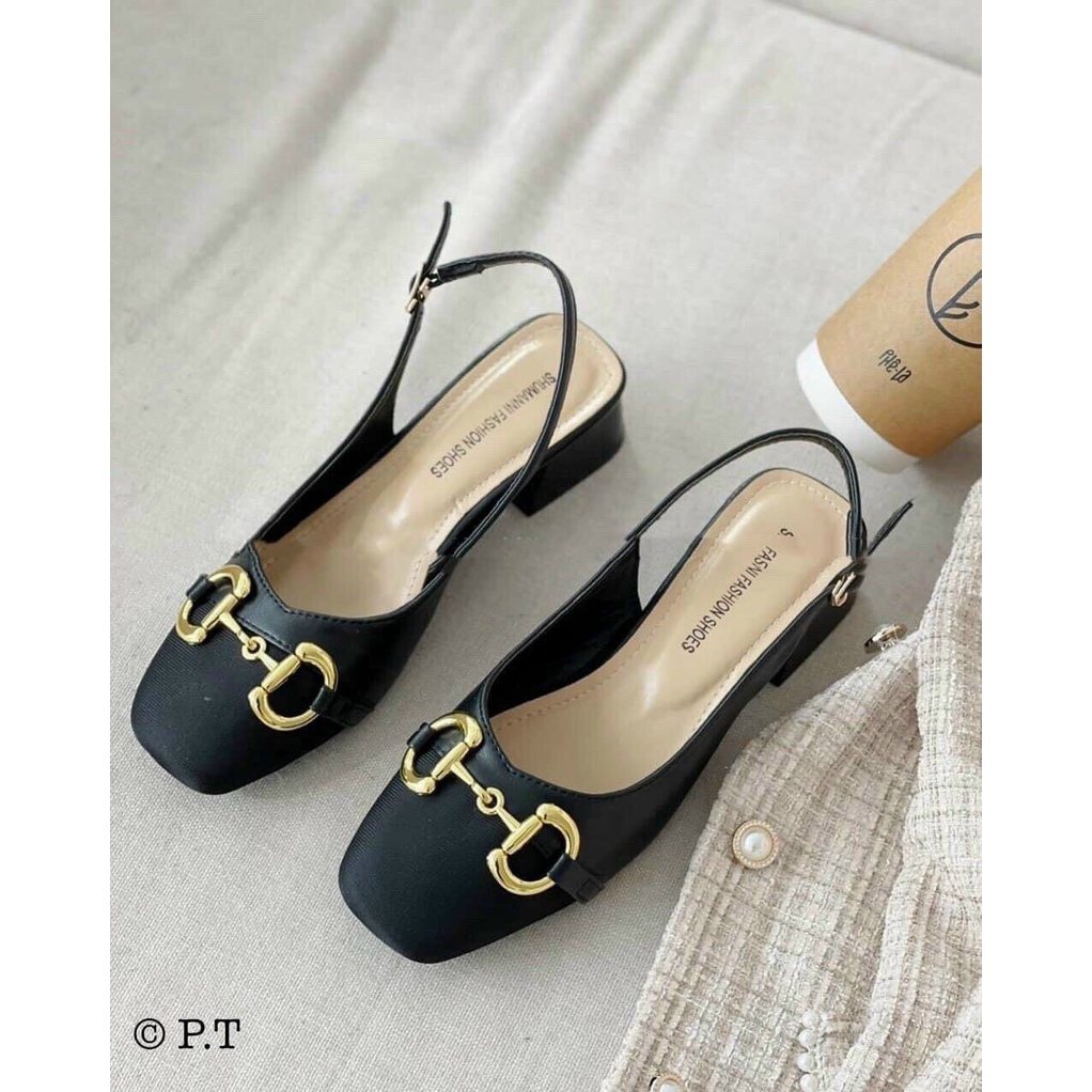 Giày cao gót nữ gót vuông 3 phân phối khoá DD hot 2022