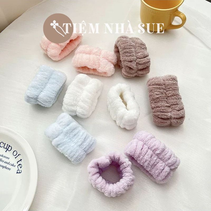 Cặp vòng đeo cổ tay rửa mặt tránh ướt áo ướt sàn vải bông cotton mềm mại SUESUE VN053