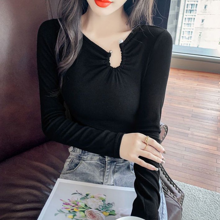 IELGY Áo Thun Tay Dài Dáng Ôm Thời Trang Cá Tính Cho Nữ