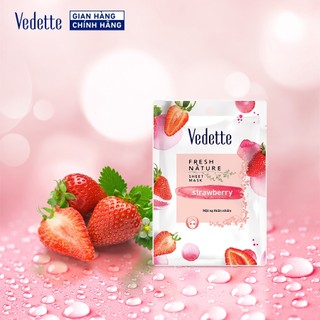 Mặt nạ thiên nhiên Vedette Dâu Tây 22ml - SÁNG DA & SE DA