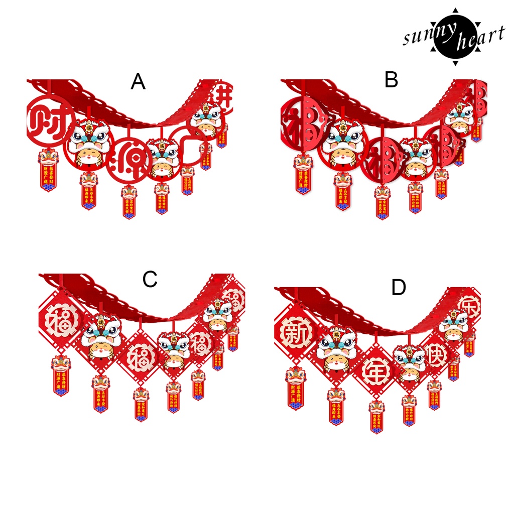 Sy.q 1 Set Dây Cờ Treo Trang Trí Năm Mới Bằng Vải Nỉ
