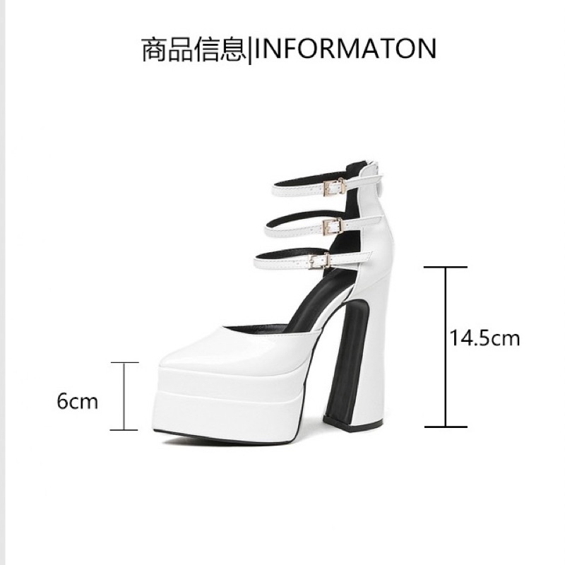 GIÀY CAO GÓT G27 MŨI NHỌN QCCC PLATFORM ĐẾ CAO 15CM