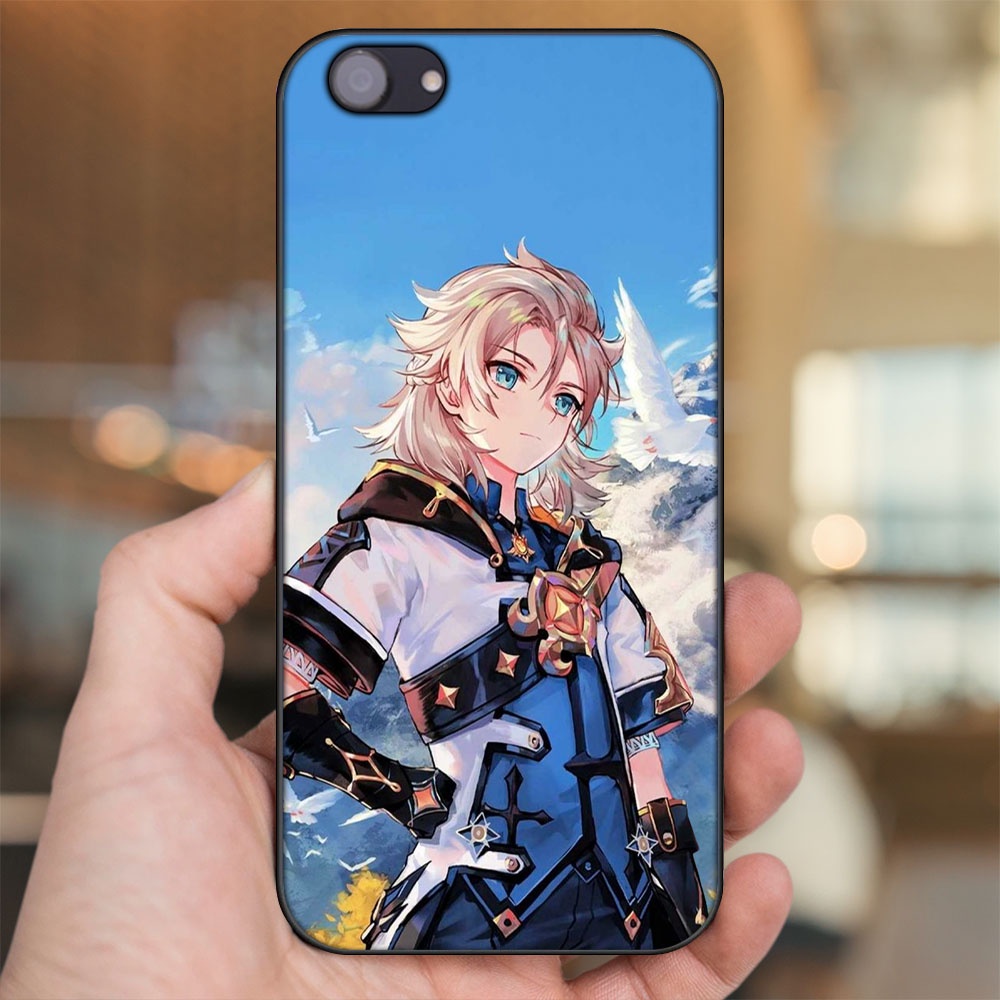 Ốp lưng Oppo F7 Youth viền đen in hình Albedo Genshin Impact