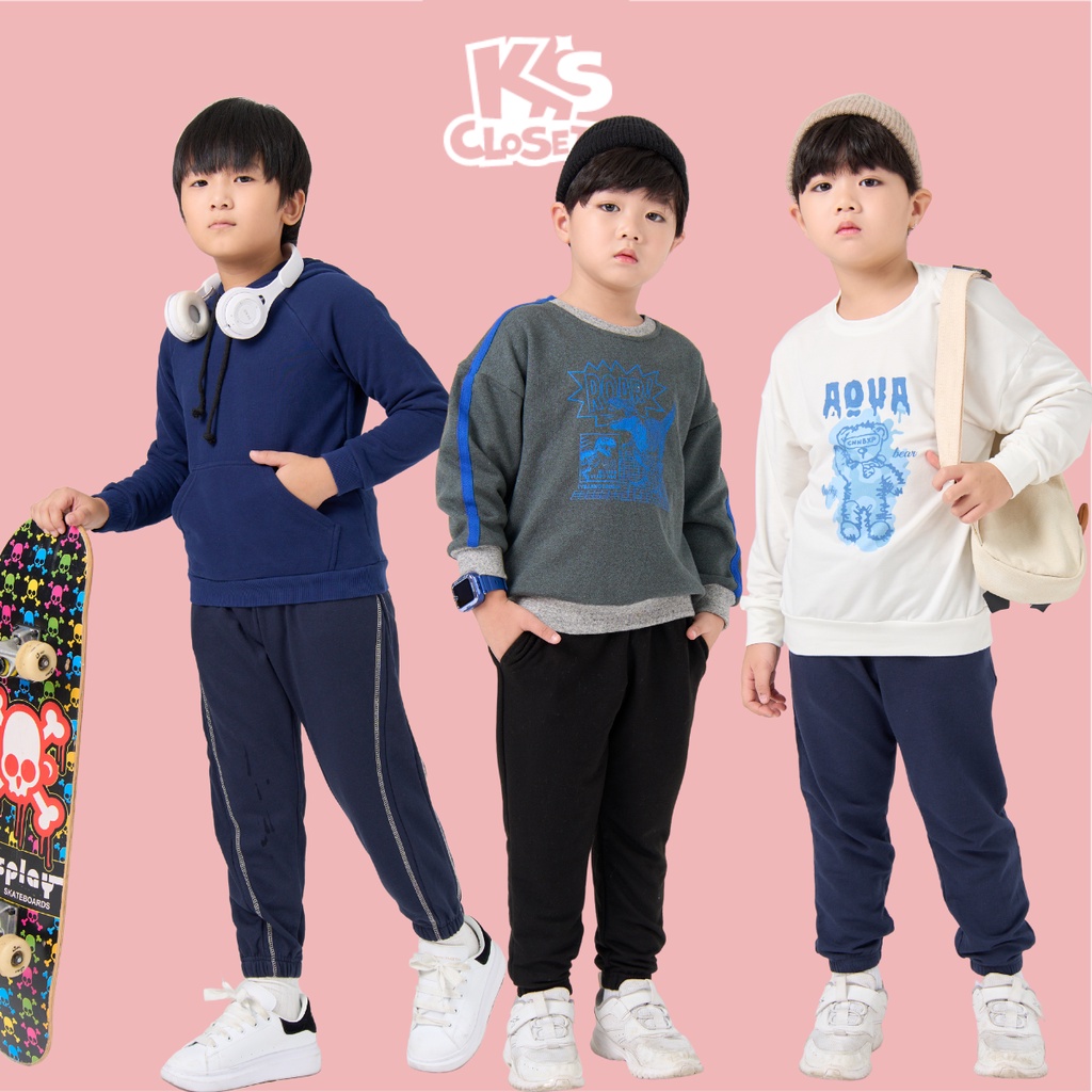 Quần Jogger bé trai và bé gái K'S CLOSET (2-14 tuổi) năng động, thoải mái E004TWF / E012TWF / KT199TWF