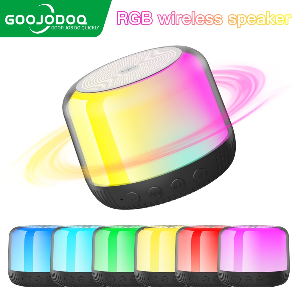 Loa bluetooth mini GOOJODOQ không dây có đèn LED nhiều màu sắc