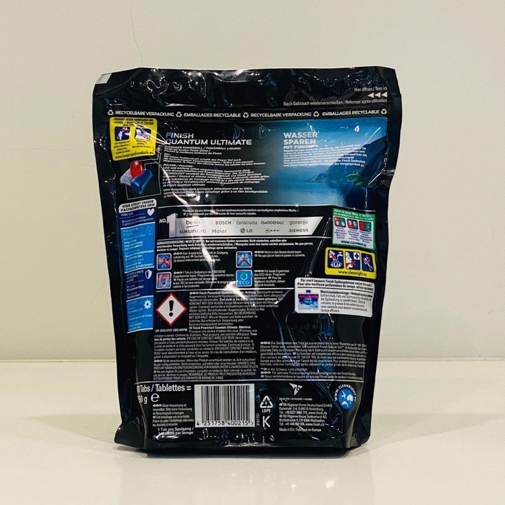 Viên rửa bát Finish Quantum Ultimate 100 viên hương chanh - Nhập Khẩu Chính Hãng