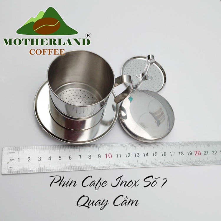 Phin pha cafe inox quay cầm chất liệu thép không gỉ 430