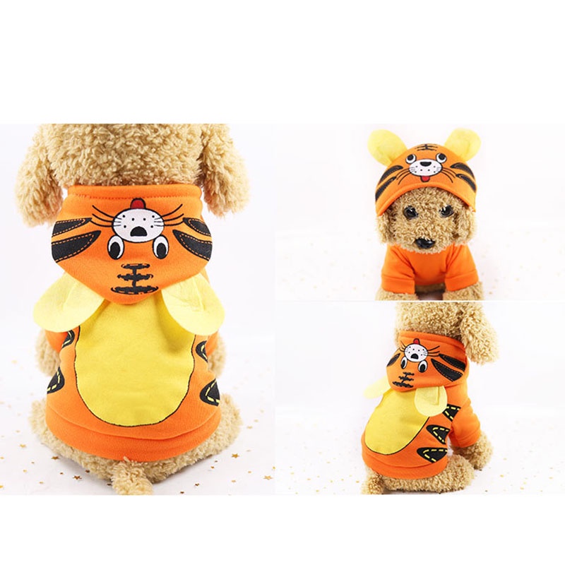 Áo Khoác Có Nón Dày Dặn Ấm Áp Thoáng Khí In Họa Tiết Sâu Bướm / Hổ Hoạt Hình Dễ Thương Dành Cho