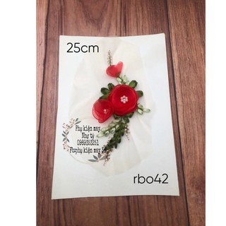 hoa ruy băng 2 hoa 25cm