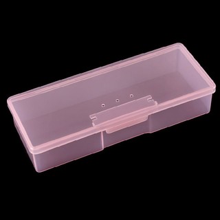 Crazyi Plastic Transparent Manicure Tool Nail Art Empty Container Storage Box Organizer