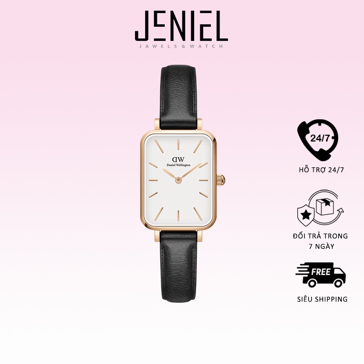 Đồng hồ Nữ Daniel Wellington dây da - Quadro Pressed Sheffield 20x26mm DW00100434