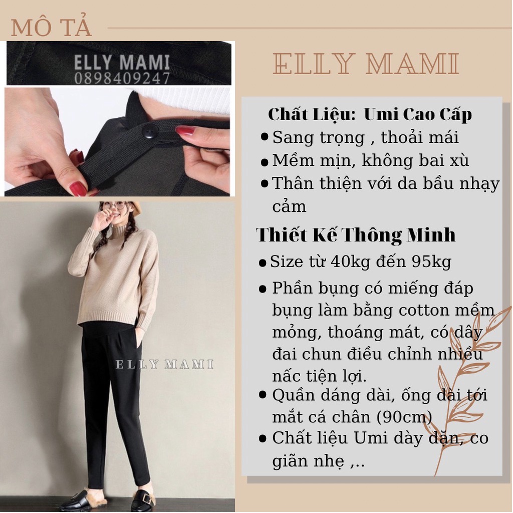 ( 40kg - 85kg ) Quần Tây Bầu , Bigsize UMI , Siêu Mát , Form Dễ Mặc Thoải Mái Suốt Thai Kì &amp; Sau Sinh Thiết Kế Cao Cấp