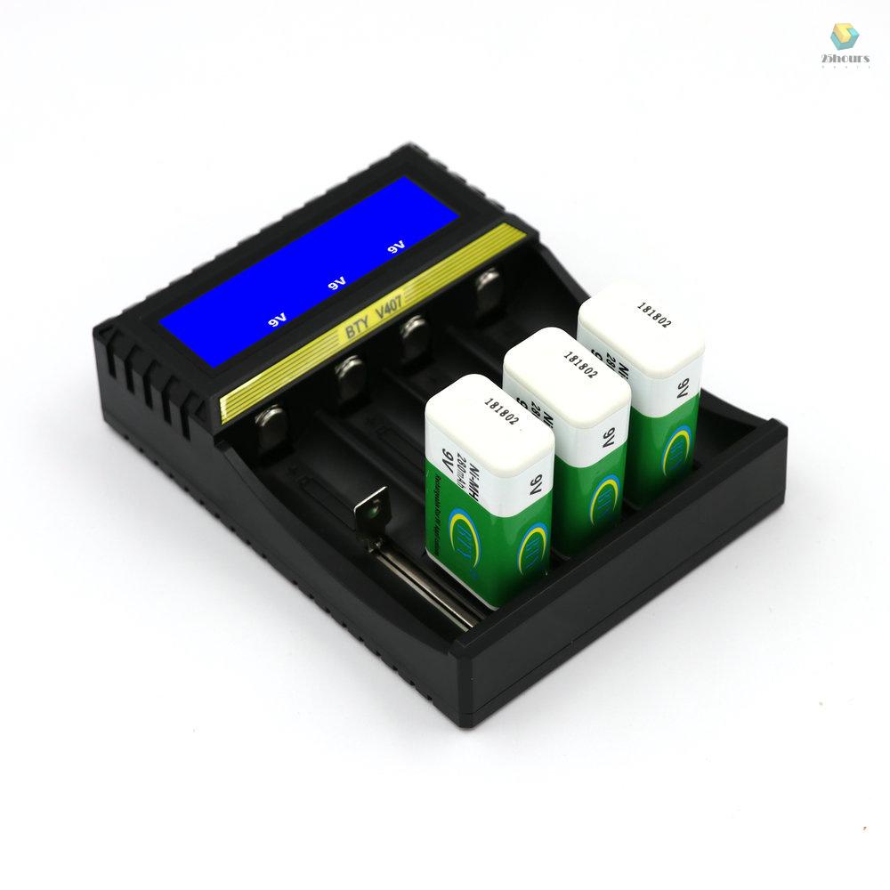 Bộ Sạc Pin Lithium 18650 ion Bằng Niken Kim Loại Màn Hình LCD Đa Năng Cho Pin AA AAA 9V