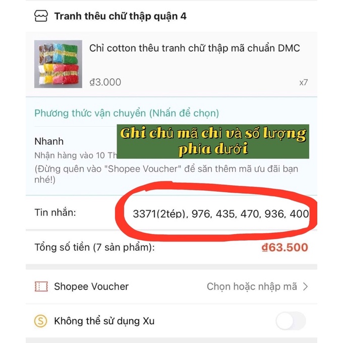 Chỉ cotton thêu tranh chữ thập mã chuẩn DMC