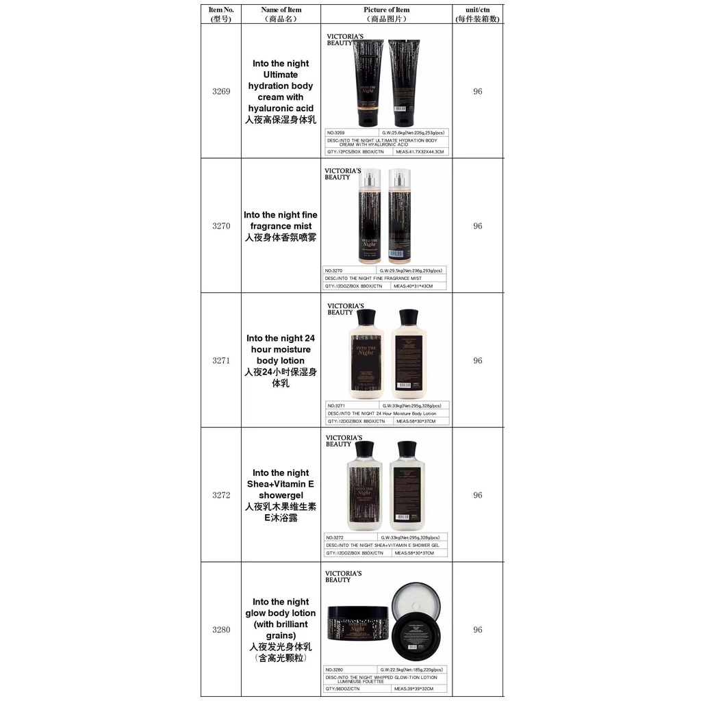 Dưỡng Ẩm Body 24h VICTORIA INTO THE NIGHT 295ML NO:3271
