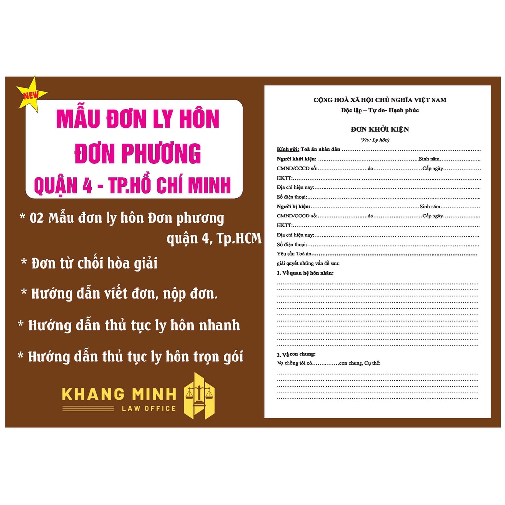 Thủ tục ly hôn đơn phương tại toà án quận 4 + Đơn ly hôn đơn phương+ Hướng dẫn viết đơn