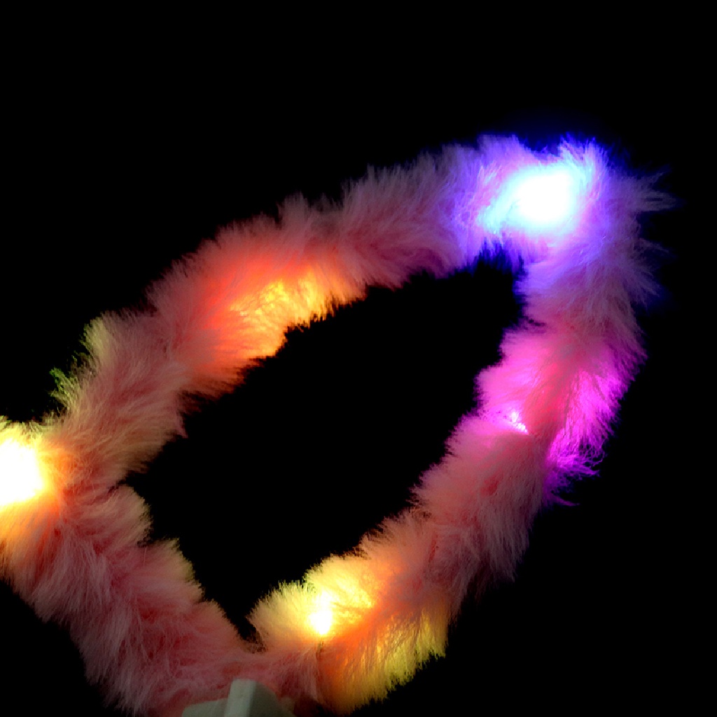 Băng Đô Cài Tóc Hình Tai Thỏ 10 Đèn LED Phát Sáng Dành Cho Trẻ Em