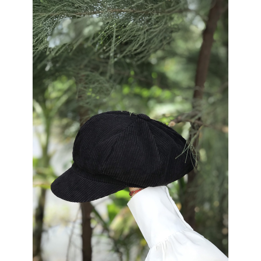 Mũ nồi beret chất liệu gân nhung phong cách Hải Quân- hàng 2hand