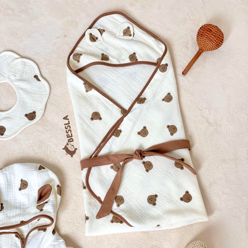 Ủ Choàng Cho Bé Sơ Sinh Bessla 4 Lớp Mềm Mại Thoáng Khí Ưu Ái Cho Làm Da Của Bé An Toàn Giá Rẻ