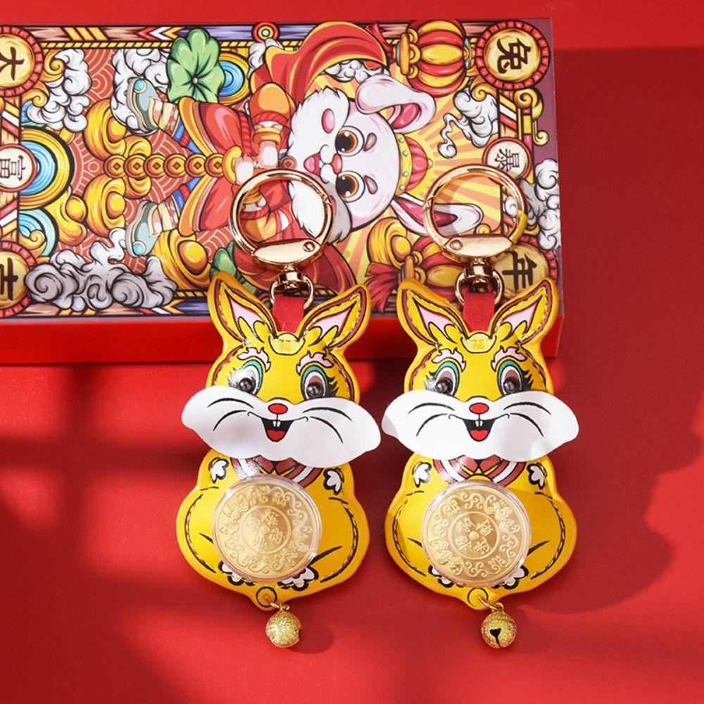 Móc Chìa Khóa Hình Ba Chú Thỏ Tai Dài Dễ Thương Dùng Làm Quà Tặng Cho Bé