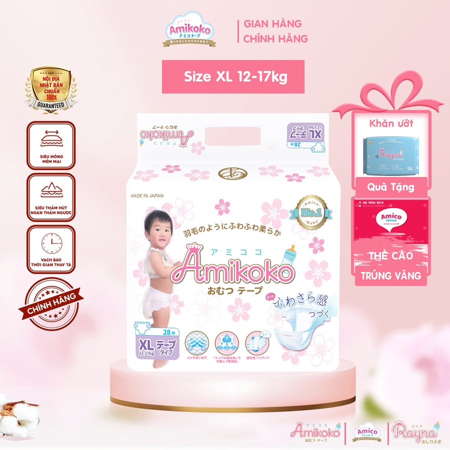 Tã dán AMIKOKO XL28 (12-17kg) - 1M