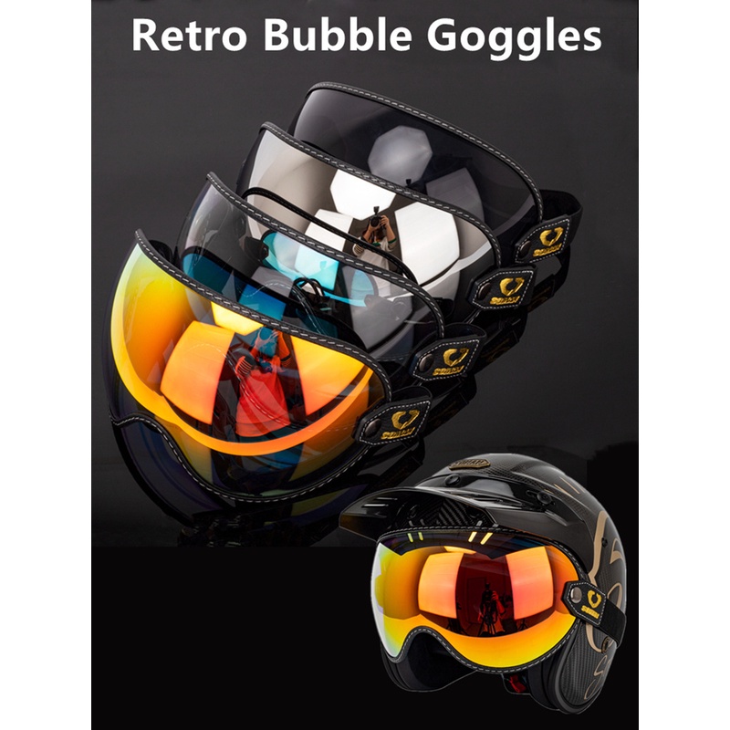 Soman Fit Kính Râm Che Nửa Mặt Phong Cách Retro Vintage Bảo Hộ Đi Xe Máy