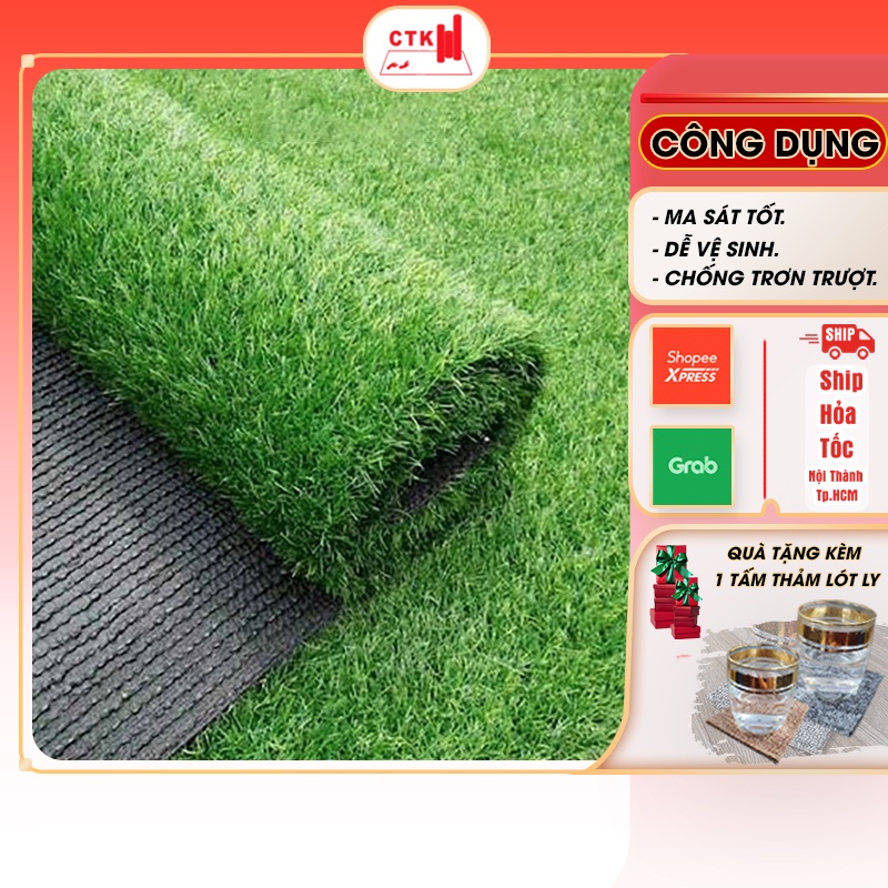 Thảm cỏ treo tường, cỏ nhựa nhân tạo trang trí, cỏ dày 2 cm mã 5 - 5 (ĐVT: met vuông)
