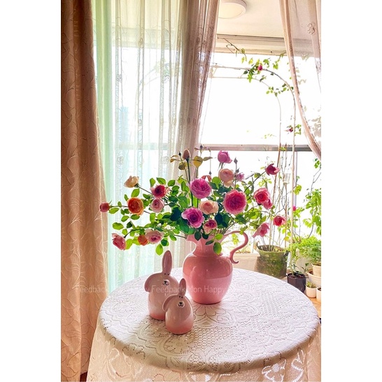 Bình gốm hồng Bát tràng - Lọ hoa Decor