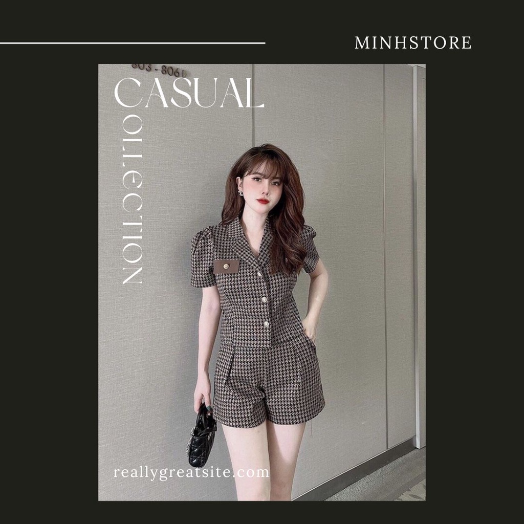 Set Nâu Kẻ Hàng Thiết Kế Loại 1