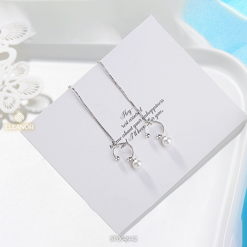 Bông tai nữ Eleanor Accessories gắn vành ngọc trai nhân tạo phụ kiên trang sức cá tính (1 chiếc)