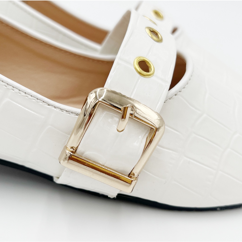 LUSSO - GIÀY BÚP BÊ NỮ 3CM MŨI TRÒN ÊM CHÂN AMBER DA HOẠ TIẾT CLAW02