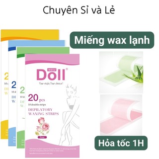 Wax lông lạnh -miếng dán tẩy lông-triệt lông tại nhà doll wax- 1 hộp 10 miếng 2 mặt- dễ dàng làm đẹp