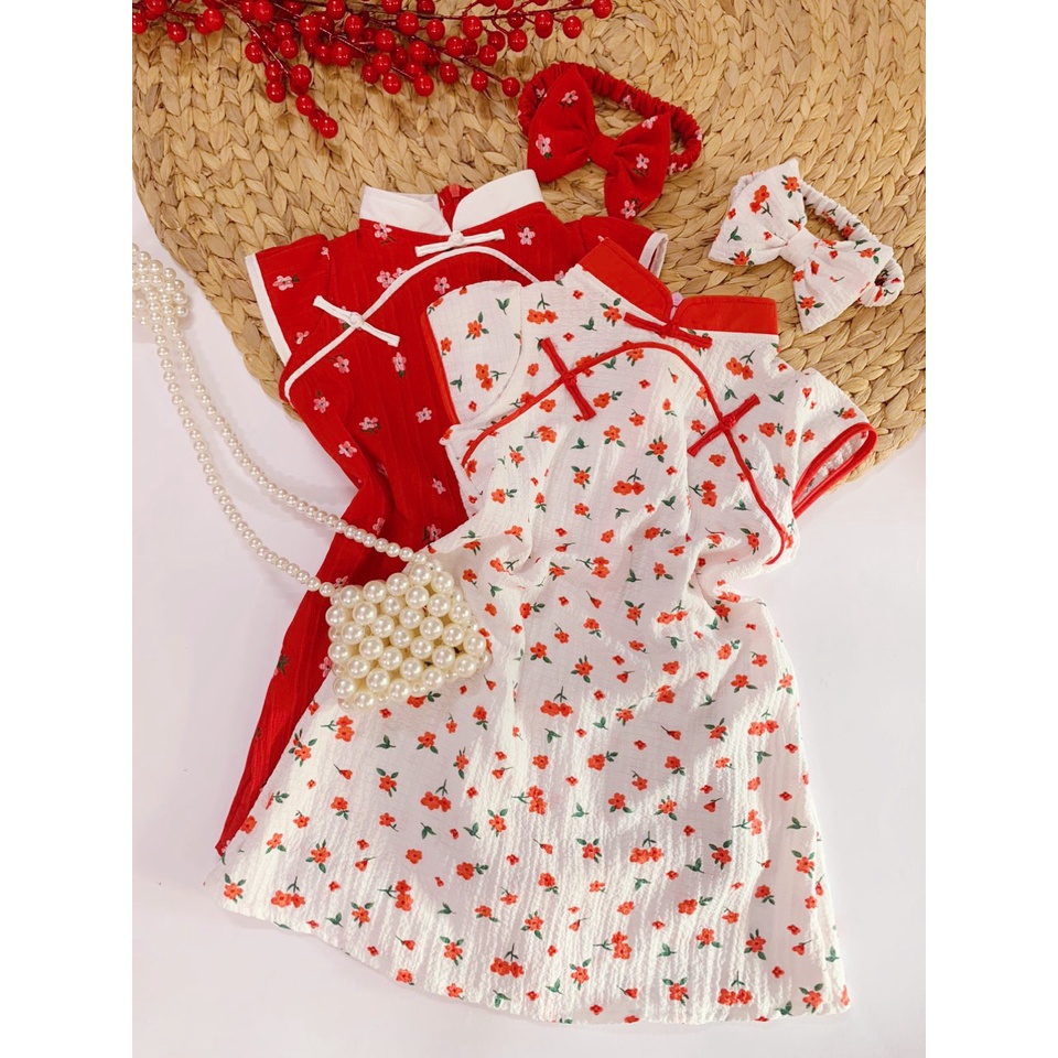 Ngọc Kids - Set váy sườn xám cho bé 6-25kg