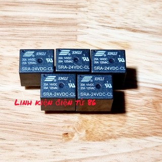 Rơ le chuyển mạch tín hiệu, công suất relay rơ le sra - 24vdc -cl 24v 20a 5 chân songle