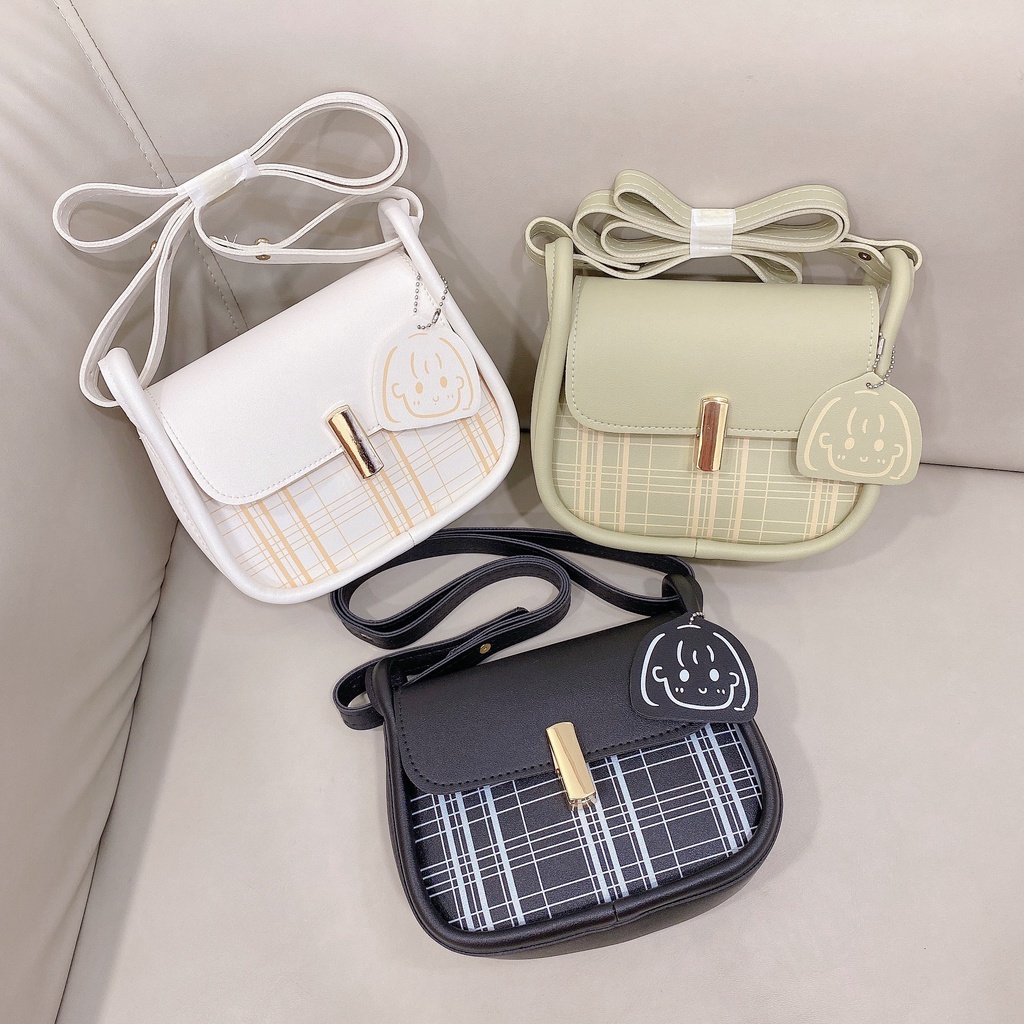 Túi đeo chéo túi xách nữ họa tiết kẻ sọc chất da cao cấp SMN441