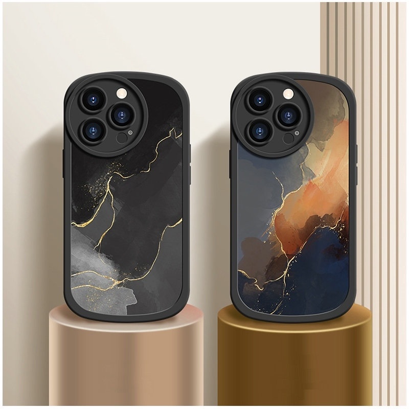 Soft Casing For iPhone 14 13 12 Mini 11 Pro Xs max 6 6S 7 8 Plus X XR 11promax 12promax 13promax 6+ 7+ 8+ Round Airbag Fine Hole Shockproof Phone Case Rosy clouds dark lightning Full Back Cover XPN 23