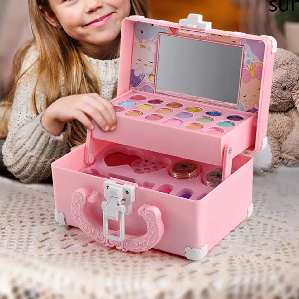 (Con Tàu Ngày Nay) An Toàn Và Di Động Son Môi Bộ Dành Cho Bé Gái, Màu Mắt, Má Hồng, Sơn Móng Tay, trẻ Em Trang Điểm, Bền Đẹp-Mặt Trời. Vn