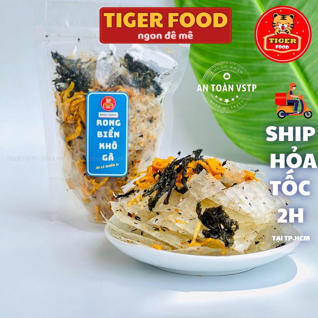 Bánh tráng rong biển khô gà 💖TIGER FOOD💖 Bánh tráng mix vị rong biển cháy tỏi và khô gà SIÊU NGON - ĂN CỰC MÊ