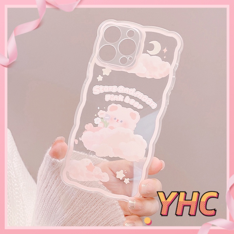 Ốp Điện Thoại Họa Tiết Gấu Và Đám Mây Viền Gợn Sóng Cho Iphone6 6splus 7 7plus 8 8plus XR x xs 12 11 pro max plus 13 promax-1021