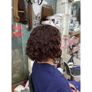 TÓC THẬT TRUNG NIÊN XOĂN SÓNG XÙ NGẮN, tóc giả cho bà(DỆT TỪ TÓC THẬT)