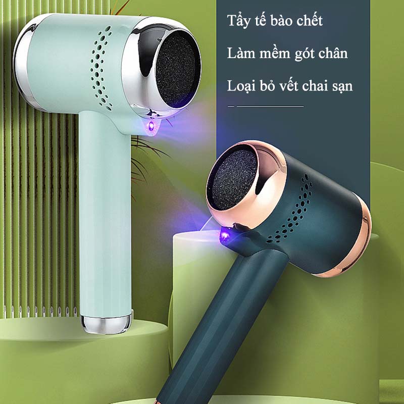 Máy Chà Gót Chân 2 Đầu Mài Cao Cấp Siêu Sạch Tẩy Tế Bào Chết Cho Tiệm Nail Tại Nhà Có Đèn Tia Cực Tím Khử Trùng