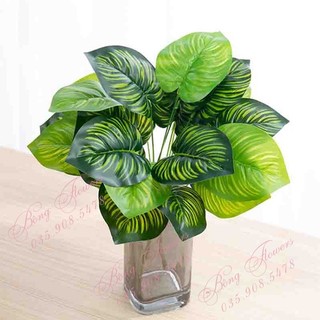 Cây giả - Cây giả decor trang trí cây lá rùa 9 lá decor siêu xinh